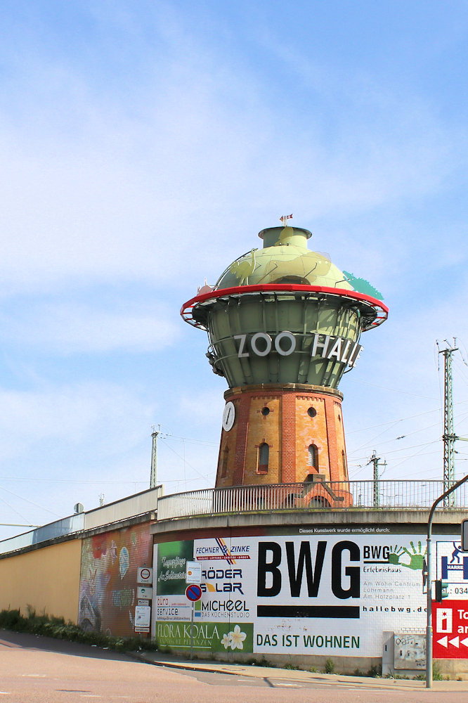 Wasserturm Halle Saale Gebiet Der Deutschen Bahn Stadt Halle Saale